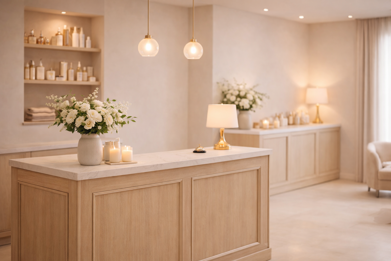 Receptie van luxe beauty salon
